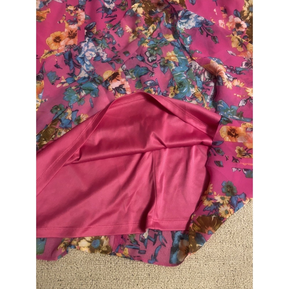 BETSEY Johnson Women's Small Dress Sleeveless Pink Floral Flare Fairy Travel - Picture 9 of 16